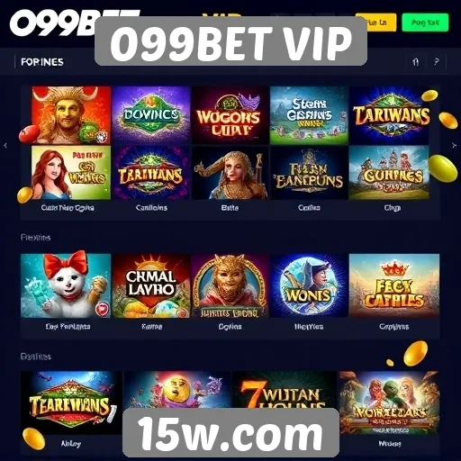 Opcões de jogos disponíveis na plataforma 099BET VIP